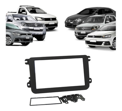 Moldura Do Painel 2 Din Tiguan 2009 A 2017 Preto Dvd Mp5