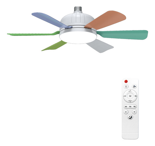 AUXTOO Ventilador De Techo Lampara Incluye Control Remoto 3 Velocidades Color Diámetro 52 Material De Las Aspas Plástico silencioso,6 Aspas Para Sala De Estar, Dormitorio,3000K-6500K Regulable