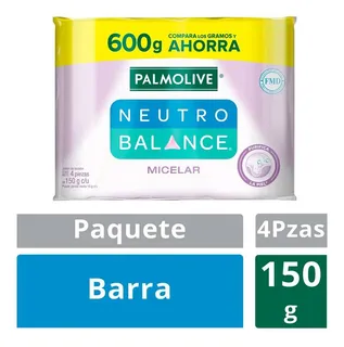 Jabón En Barra Palmolive Neutro Balance Micelar 4 Barras De 150g