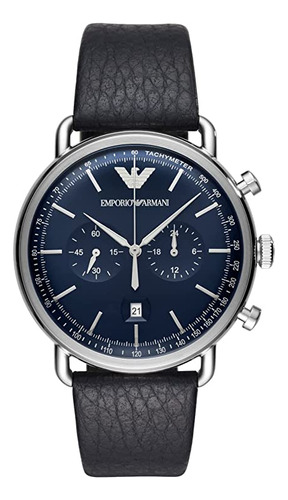 Emporio Armani Men's Multifunction Dress Watch With Leather