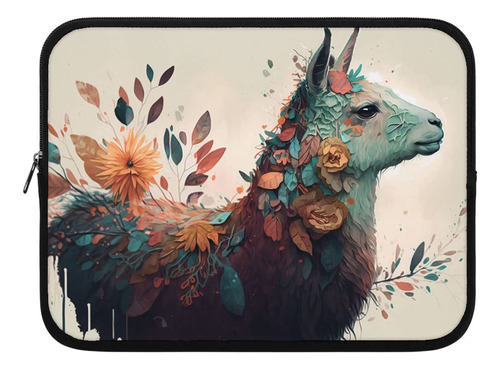 Llama Floral Funda Para Tableta 10-13  Ilustracion Lindo