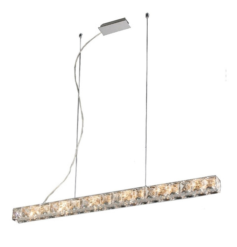 Colgante De 6 Luces Cristal Base Cromada Candy H&l