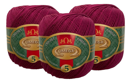 Hilo Crochet Omega No 5. 150 Gramos Color Bugambilia