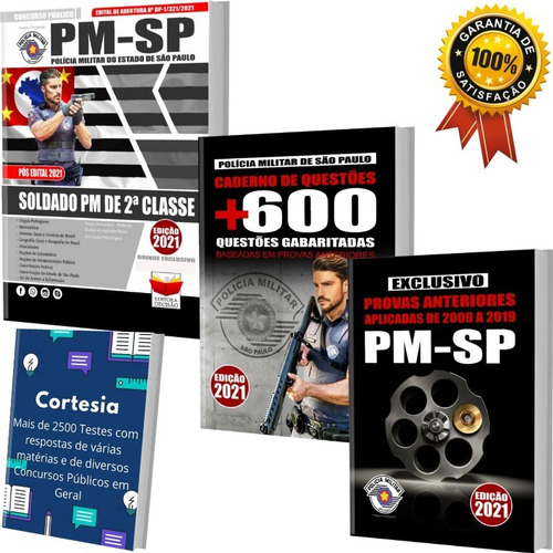 Kit Apostila + Caderno De Testes Pm Sp - Soldado Pmsp
