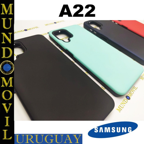 Imagen 2 de 3 de Protector Samsung Galaxy A22 Funda Reforzada Mas Vidrio 9h
