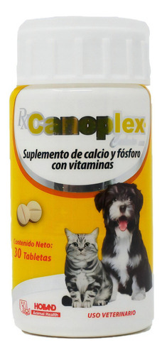 Rx Canoplex Calcio Suplemento Mineral Perro Y Gato 30 Tabs Pollo