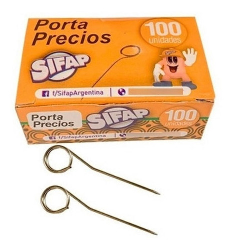 Alfileres Porta Precios Niquelados Sifap Caja X 100 U