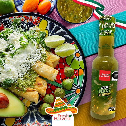 Caja Con 12pz De Salsa Verde Fresh Harvest 190ml