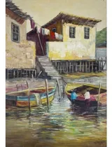Comprar  Quadro Pintura Paisagem Oleo Sobre Tela Decoracao Arte 