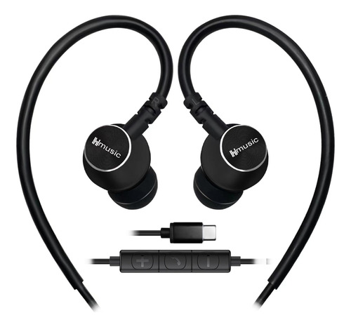 Hmusic Auriculares Deportivos Con Cable Con Micrófono, Usb