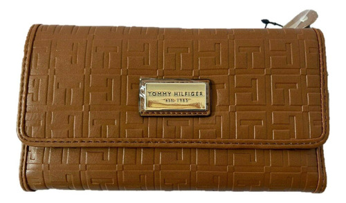 Carteira Tommy Hilfiger Monograma Caramelo