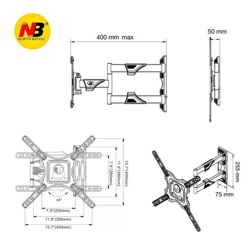 Imagen 7 de 7 de Soporte De Tv De Hasta 27.2kg (32 A 55) Nbp4 Calidad Premium