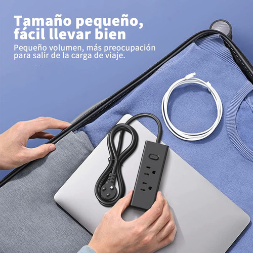 Regleta Multicontacto Con 6 Salidas 2 Usb Y 1 Tipo C-5m