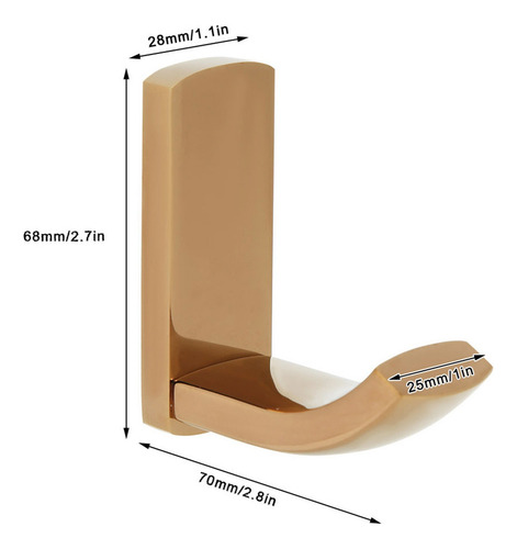 Colgador De Pared De Latón Dorado Rosa Simple Para Ropa, Som