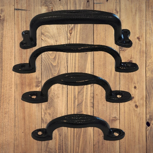 Manija Puente Tirador Aluminio Negra 110 Mm Cajón Mueble