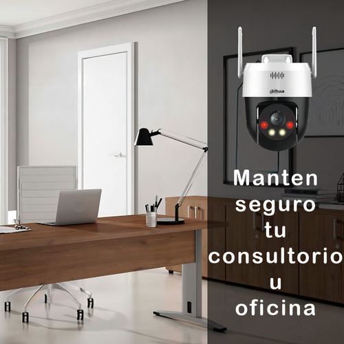 Camara Pt Wifi Dahua De 5mp Exterior Smart Dual Light Picoo-a59u-da Alarma De Luz Y Sonido Audio Bidireccional Detección Humana Y Vehicular Por Ia Con Memoria Microsd De 32gb
