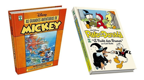 Kit As Grandes Aventuras De Mickey & Pato Donald : A Noite Das Bruxas Walt Disney Carl Barks Quadrinhos Edição De Colecionador Editora Abril Publicados Em 2016 E 2017 Capa Dura