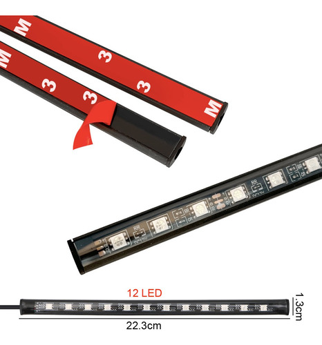 Luz Led Neon Gol G3 Interno Rgb Controle Aplicativo