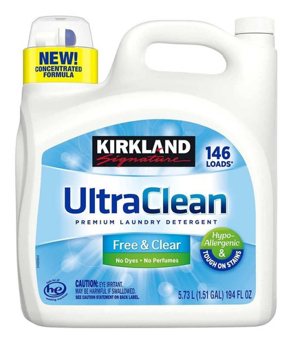 Detergente Líquido Hipoalergénico Ultra Clean Kirkla 5,73 Lt