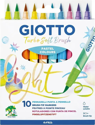 Marcadores Giotto Turbo Brush Pastel X10  Serviciopapelero