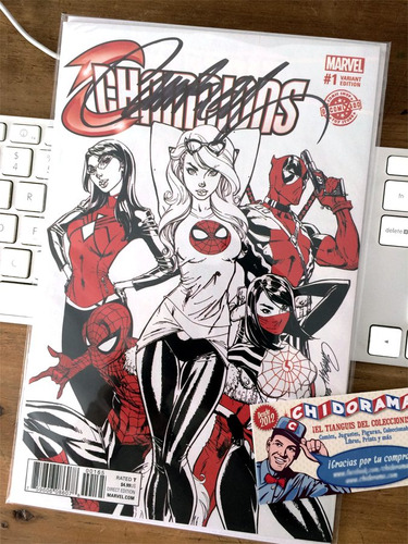 Comic - Champions #1 Scott Campbell Cover Roja Firmada Coa