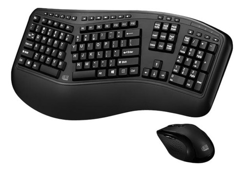 Adesso 2.4ghz Teclado Inalámbrico Ergonómico Y Mouse Láser