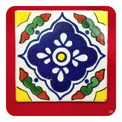 Imagen 1 de 10 de Set 10 Azulejos De Talavera Poblana 10x10 Cm Decoración Zlj