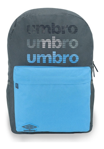 Mochila Umbro® Porta Laptop Hasta 15 Inch Diseño Clasico Casual Color Gris/Turquesa