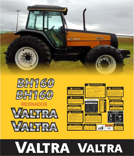 Kit Adesivos Trator Valtra Bh 160 Completo + Etiquetas R728