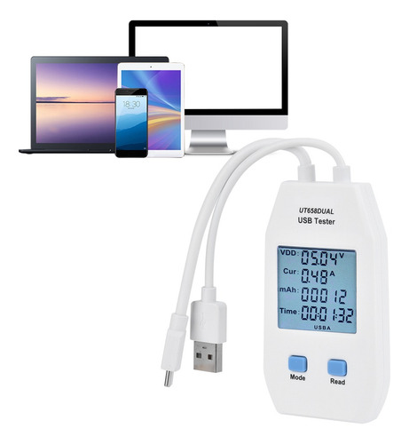 Uni-t Lcd Usb Tester Detector Voltímetro Amperímetro Digital