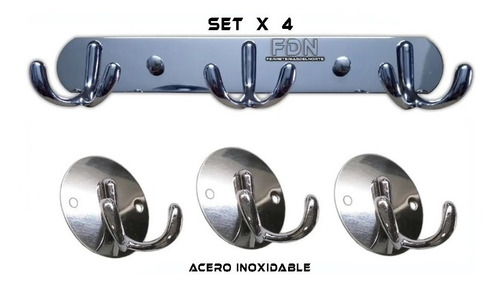 Perchas Acero Inoxidable Daccord Set C - 4 Unidades - Fdn