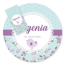 Comprar Kit Imprimible Pajarito Y Flores Violeta Lila - Candy Bar