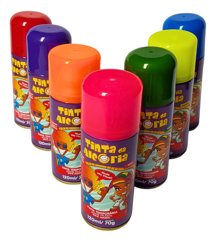Spray Removível P/ Pintar Cabelos Tinta Lavável Cor: Azul Tom Rosa