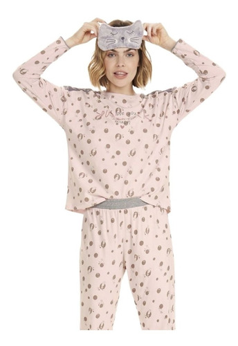 Imagem 1 de 3 de Pijama Inverno Estampado Com Pelinho Cor Com Amor 12563