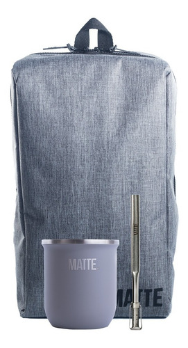 Imagen 4 de 5 de Set Mate Steel Acero Inoxidable + Bombilla + Mochila Matera