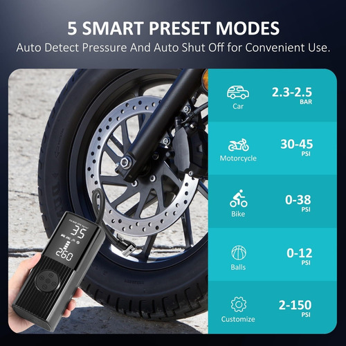 Compresor De Aire Portátil, 150psi Inflador De Llantas