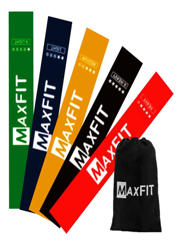 Bandas De Resistencia Maxfit Para Ejercicios -yoga ,5 Piezas