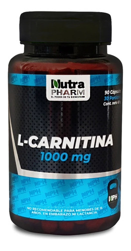 L-carnitina 1000 Mg Nutrapharm - 90 Capsulas 