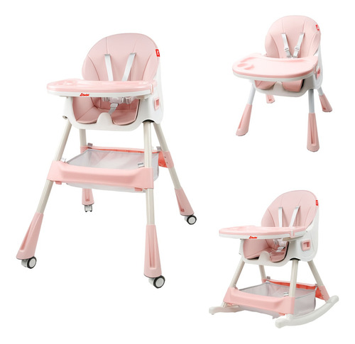 D Bebé Silla Eat And Rock Mecedora Con Llantas Rosa