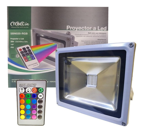 Reflector Led Rgb 20w Con Control Remoto Tbcin