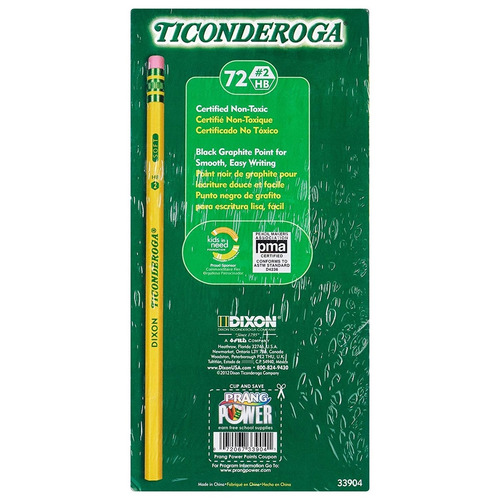 Lápices Ticonderoga Grafito, Con Carcasa De Madera # 2 Hb Bl