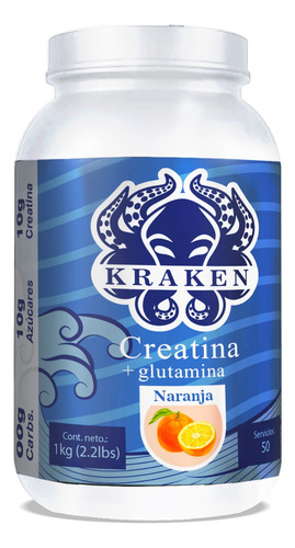 Aminoácidos Pre Creatina+glutamina Kraken 1kg Varios Sabores Naranja