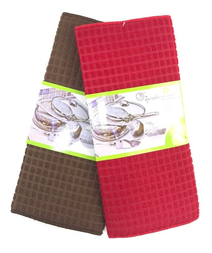 Pack 2 Paños Acolchado Absorbente Para Cocina Secar Lozas