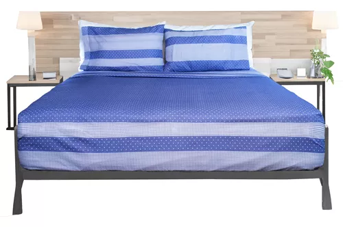 Juego de sábanas kingston azul cama 90 cm