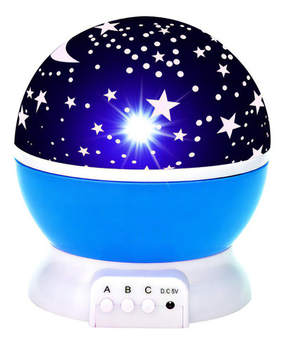 Velador Led Luz Noche Proyector Estrellas Giratorio Usb Color de la estructura Azul/Celeste Color de la pantalla Azul