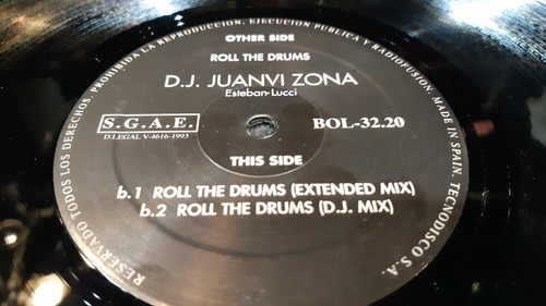 Dj Juanvi Ok Roll The Drums Vinilo Maxi 1993 Makina (Usado)