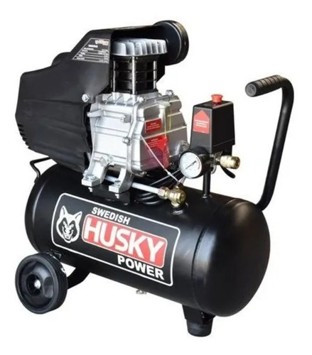 Imagen 2 de 3 de Compresor de aire eléctrico portátil Swedish Husky Power Winder25 25L 2.5hp 110V 60Hz negro