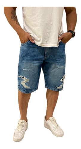 Bermuda Jeans Preta Clássica Esporte Fino Super Style Oferta