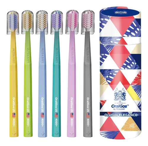 Escova Dental Oralgos Db781 Cs 4000 Cerdas Cores Variadas Kit 6 Escovas De Dente