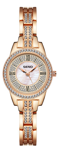 Reloj Para Mujer Con Superficie De Concha De Oro Rosa Y Diam